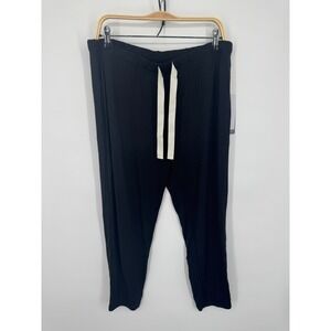 NWT BOODY Good Night Ankle Sleep Pant Women's XL Black Pull ON Drawstring